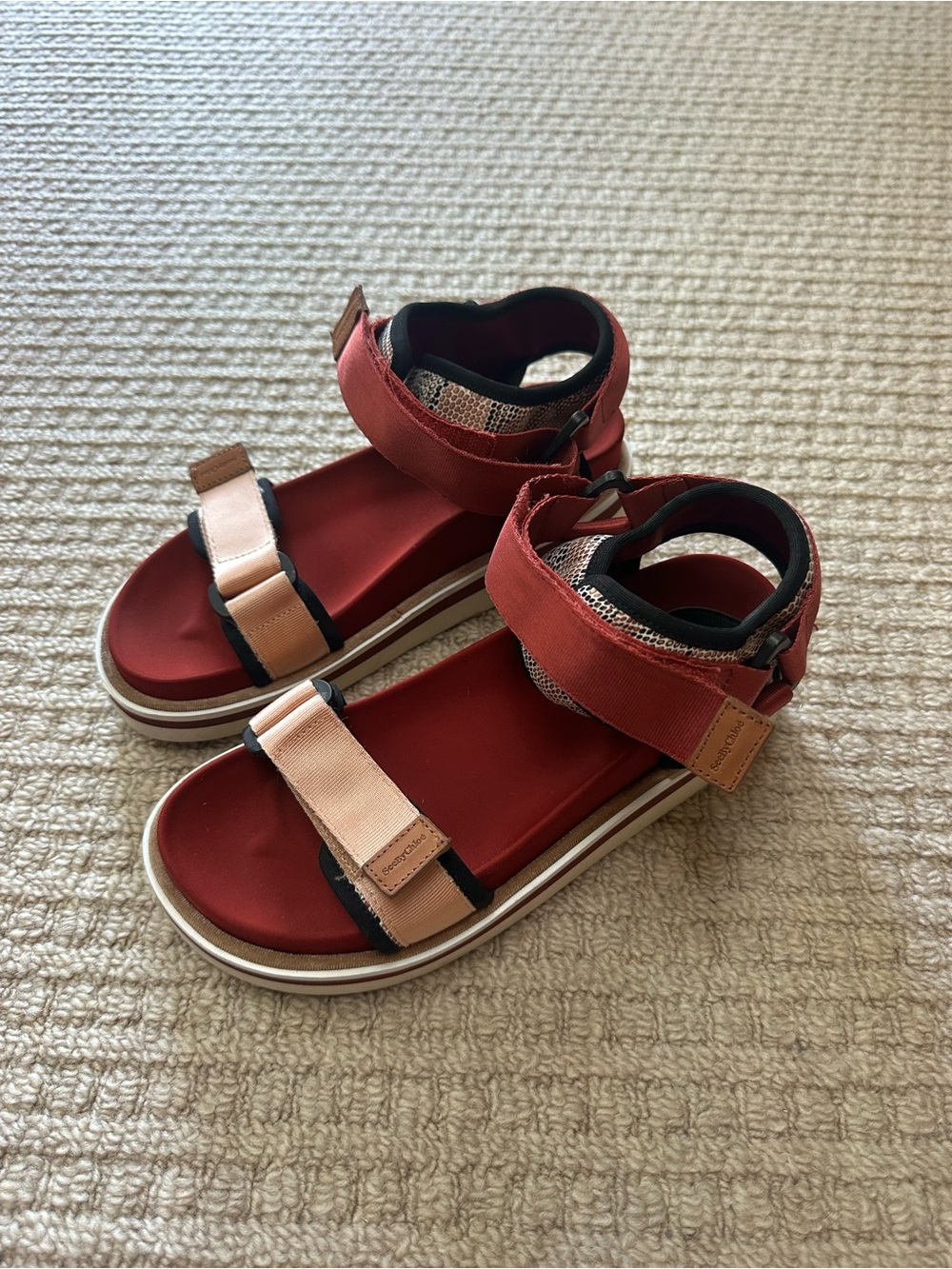 See by Chloé Multicolor Yumi Ankle Strap Dad Sandals Sz 36